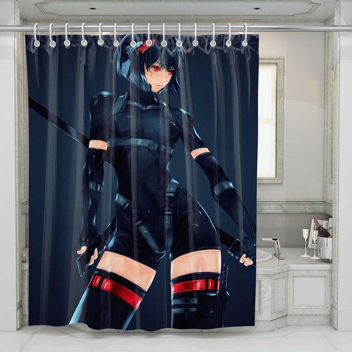 anime futuristic girl shower curtains