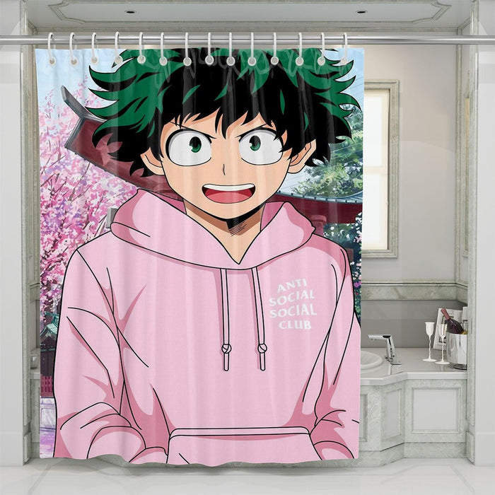 anti social-social club midoriya izuku shower curtains