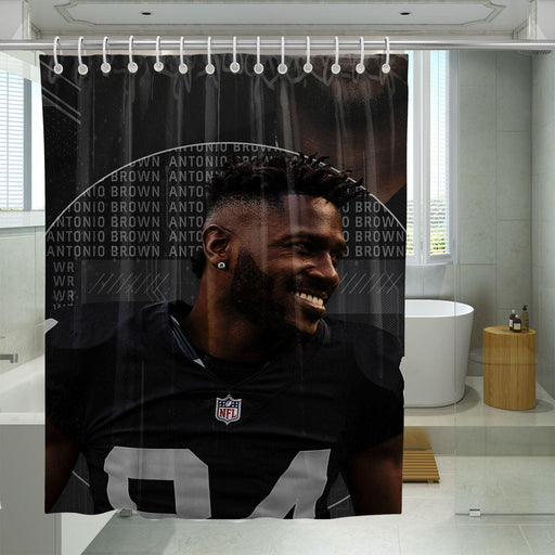 antonio brown player nfl football shower curtains