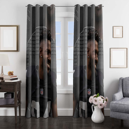 antonio brown player nfl football window Curtain