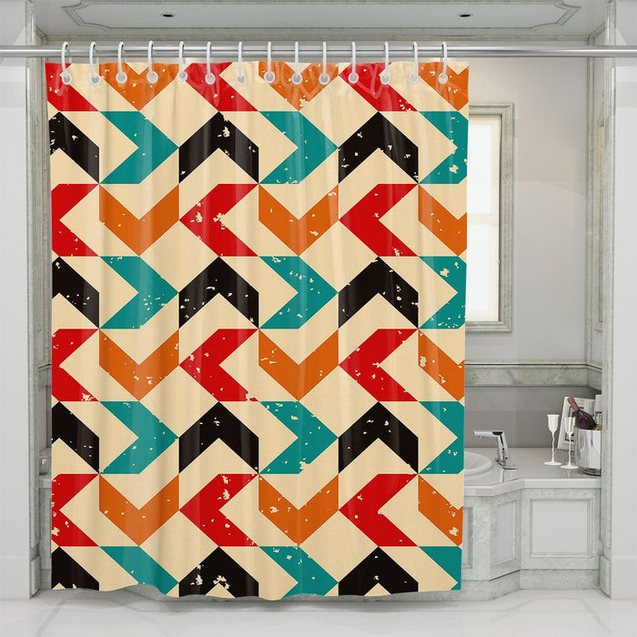 arrow colorful grunge pattern shower curtains