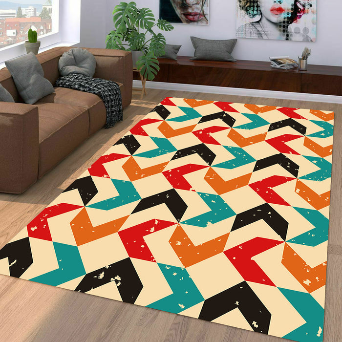 arrow colorful grunge pattern Living room carpet rugs