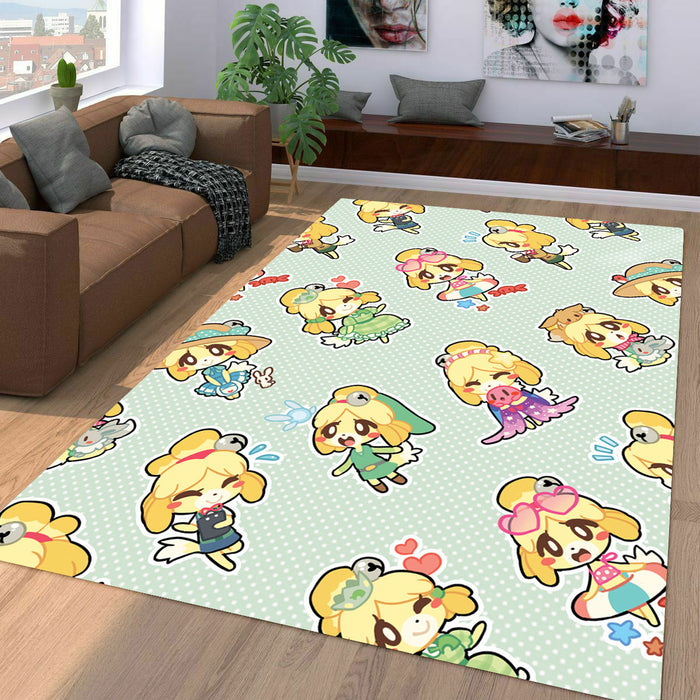 art animal crossing girl game Living room carpet rugs