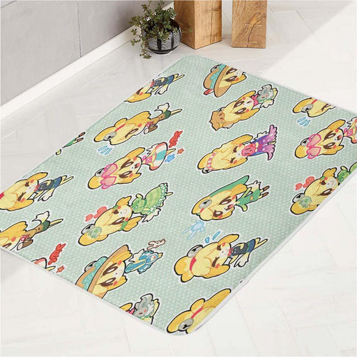 art animal crossing girl game bath rugs