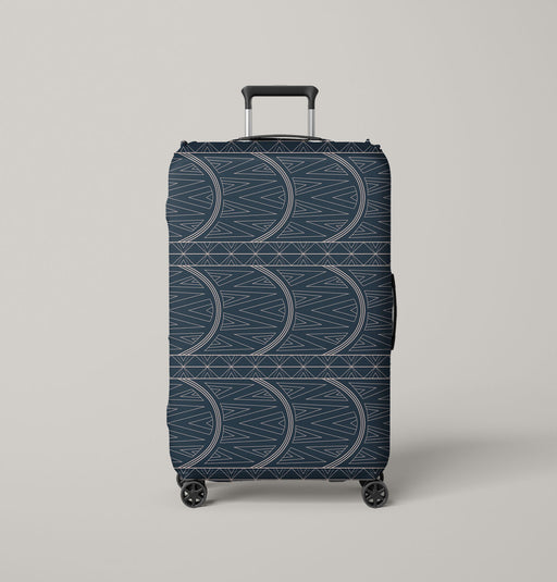 art deco blue mural Luggage Cover | suitcase
