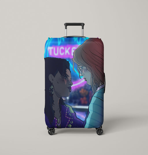 art black mirror girl Luggage Covers | Suitcase