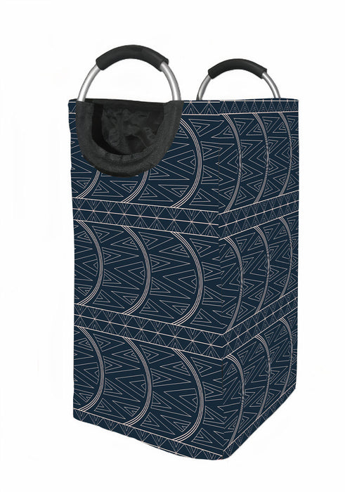 art deco blue mural Laundry Hamper | Laundry Basket