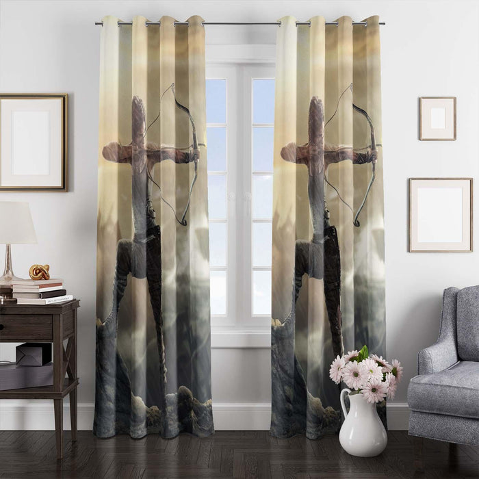 archer lara croft tomb raider window Curtain