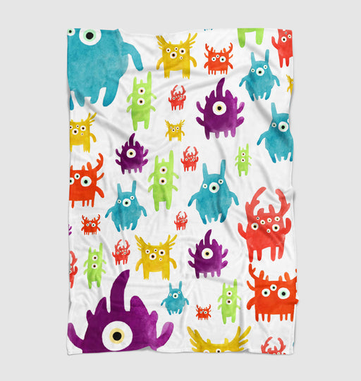 art watercolor painting monsters Ultra soft fleece blanket