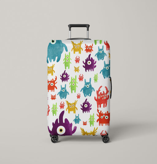 art watercolor painting monsters Luggage Cover | suitcase