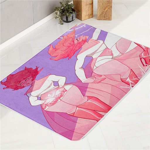 art character pink diamond quartz bath rugs