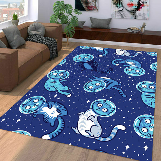 astronout space is a cat Living room carpet rugs