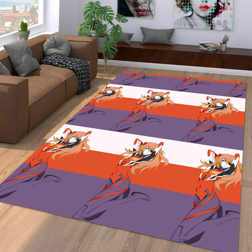 asuka langley neon genesis evangelion Living room carpet rugs