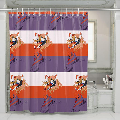 asuka langley neon genesis evangelion shower curtains