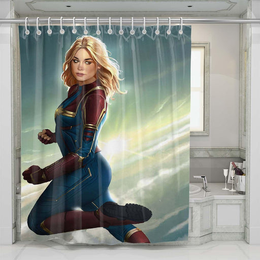 armor of captain marvel shower curtains