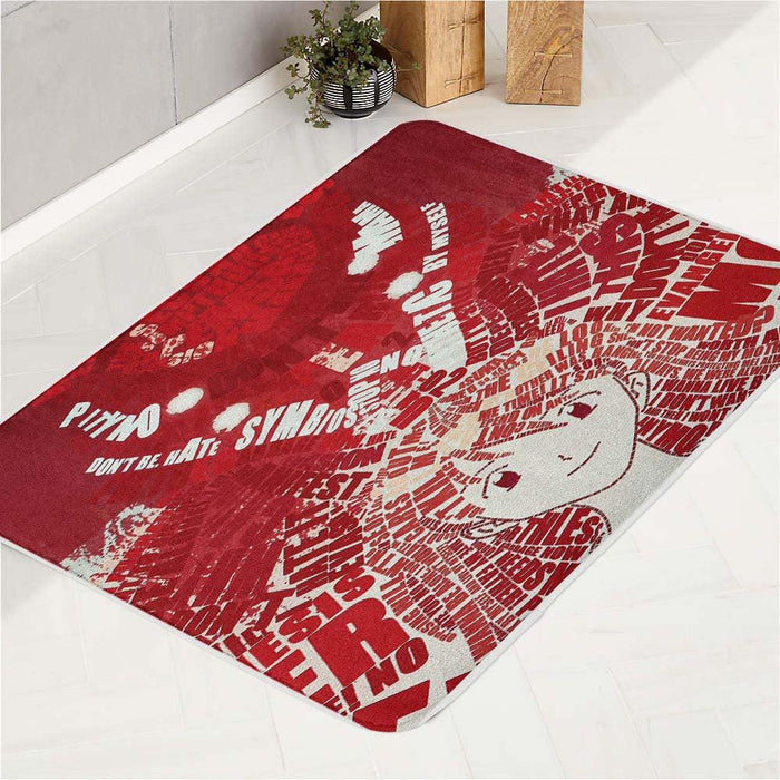 asuka typography blood pattern bath rugs