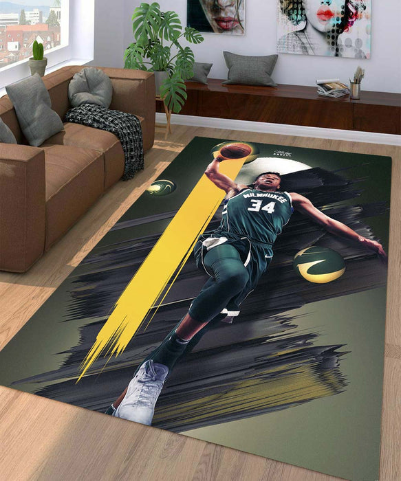 art composition basketball nba Living room carpet rugs