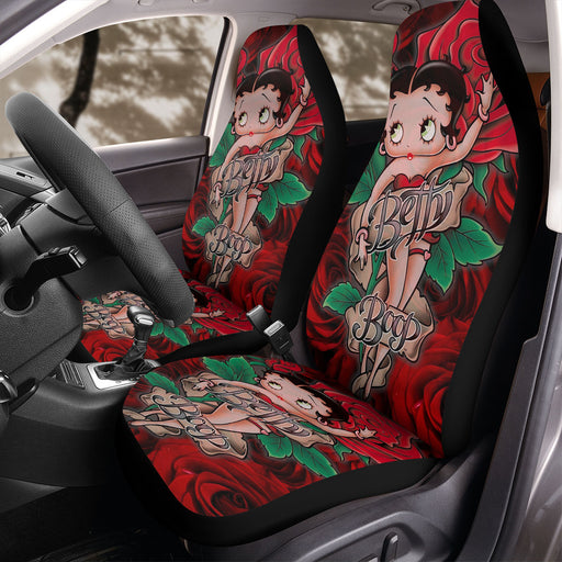 betty boop cartoon flower Car Seat Covers