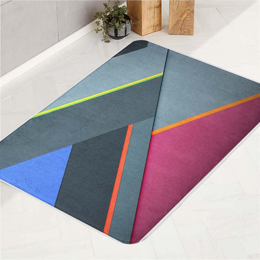 asymmetric soft color theme bath rugs