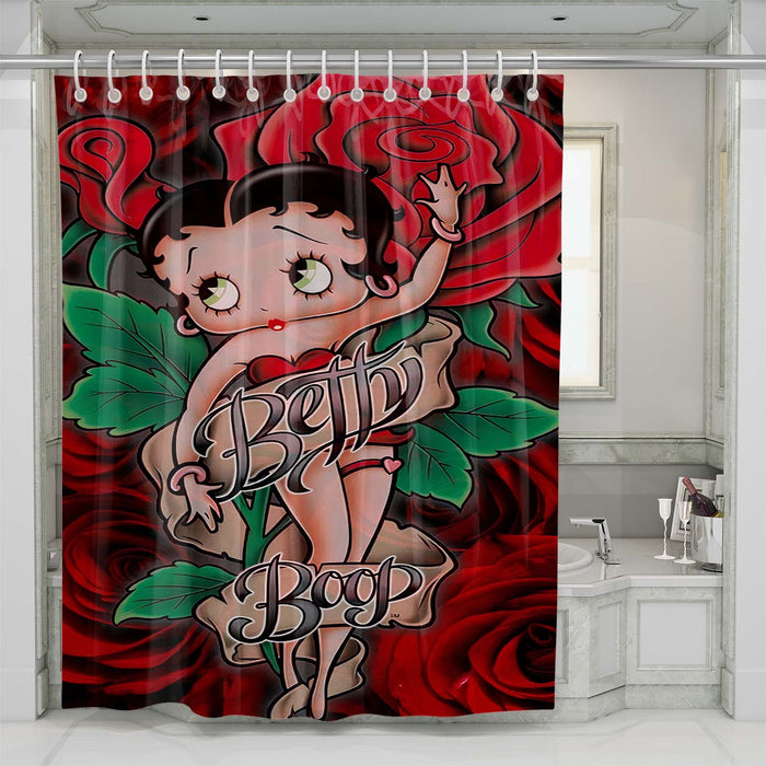 betty boop cartoon flower shower curtains