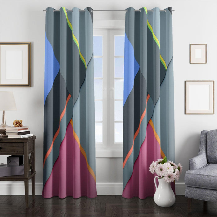 asymmetric soft color theme window Curtain