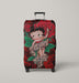 betty boop cartoon flower Luggage Cover | suitcase