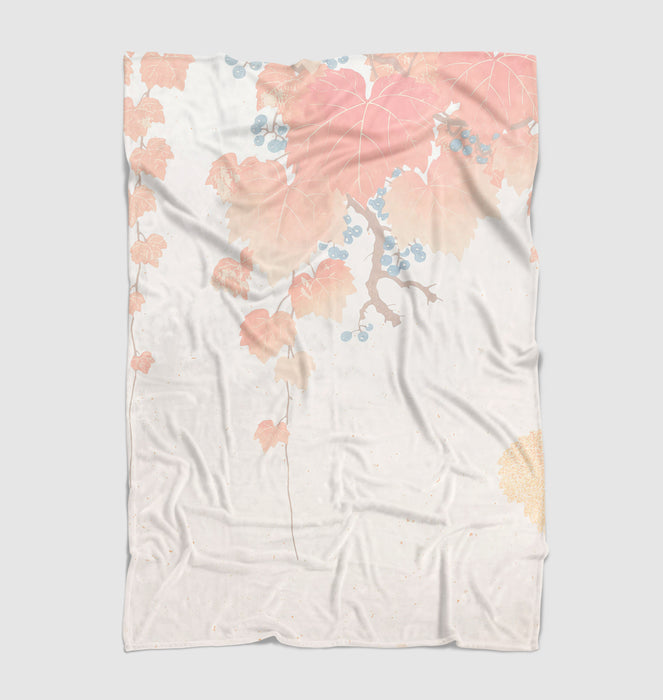 autumn leaf theme pastel Ultra soft fleece blanket