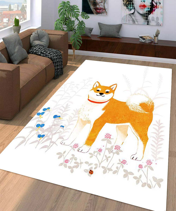 art brown dog Living room carpet rugs