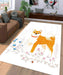 art brown dog Living room carpet rugs