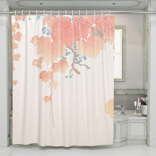 autumn leaf theme pastel shower curtains