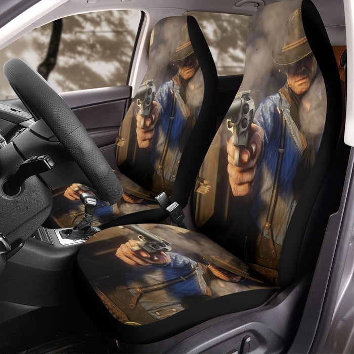 arthur morgan with handgun video game Car Seat Covers