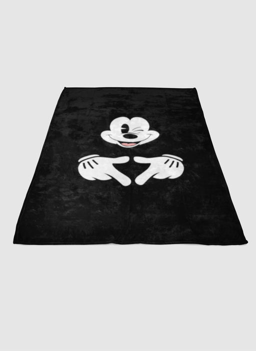 Black Mickey Mouse soft fleece blanket