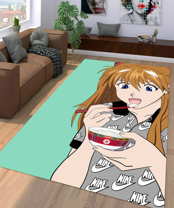 asuka with hypebeast stuff like nike and supreme Living room carpet rugs