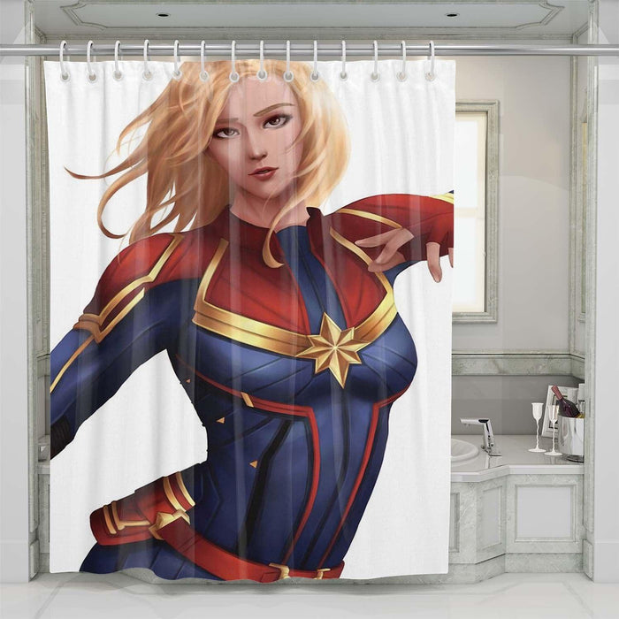 art of captain marvel shower curtains