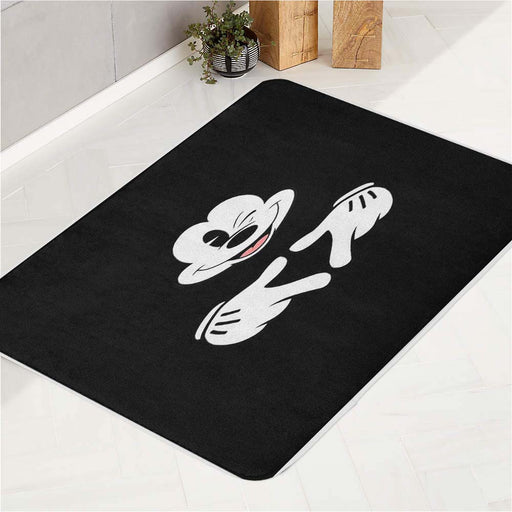 Black Mickey Mouse bath rugs