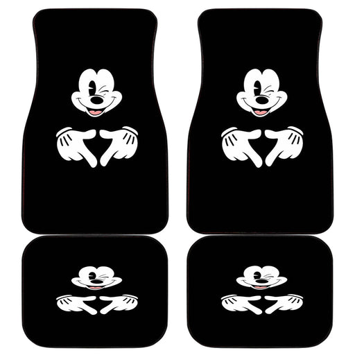 Black Mickey Mouse Car floor mats Universal fit