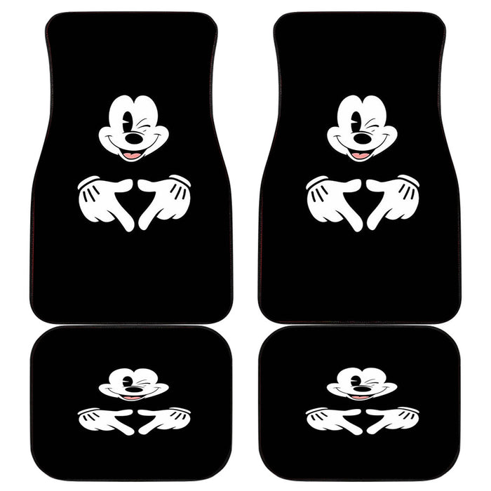 Black Mickey Mouse Car floor mats Universal fit