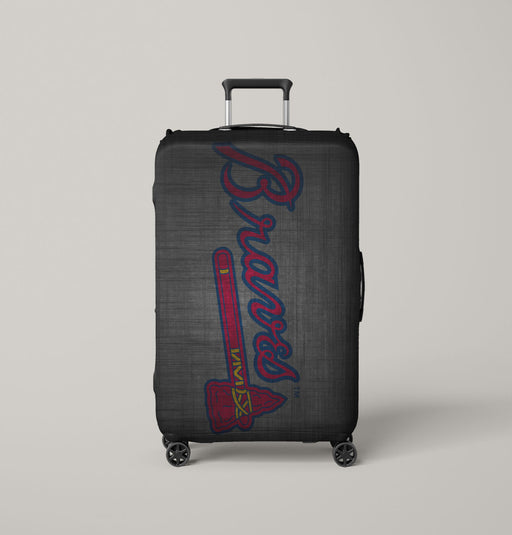 atlanta braves logo dark Luggage Covers | Suitcase