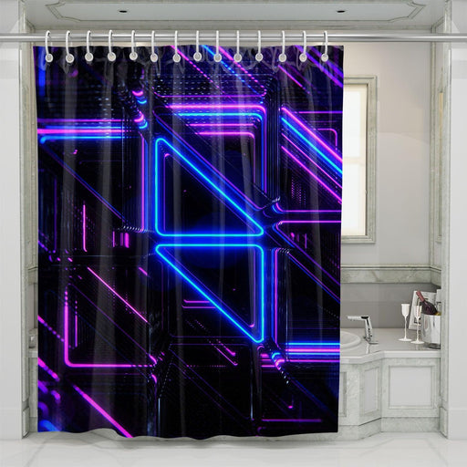 avicci neon light logo vaporwave shower curtains