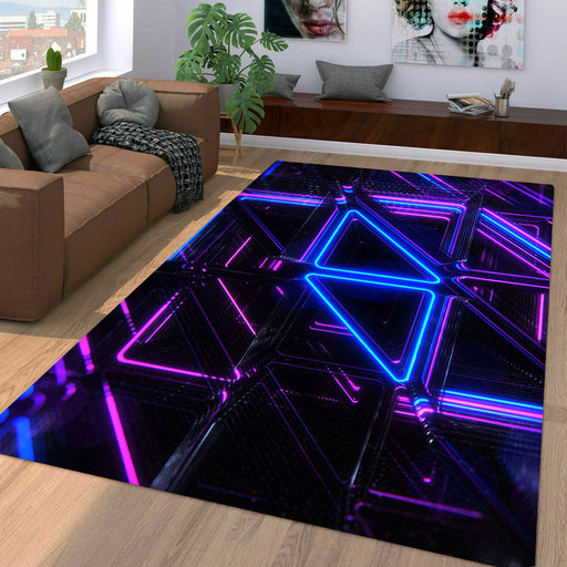 avicci neon light logo vaporwave Living room carpet rugs