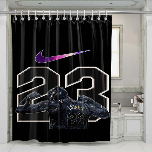 black panther lebron james galaxy shower curtains