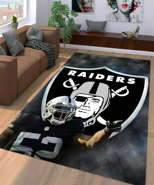 atmosphere of oakland raider match Living room carpet rugs