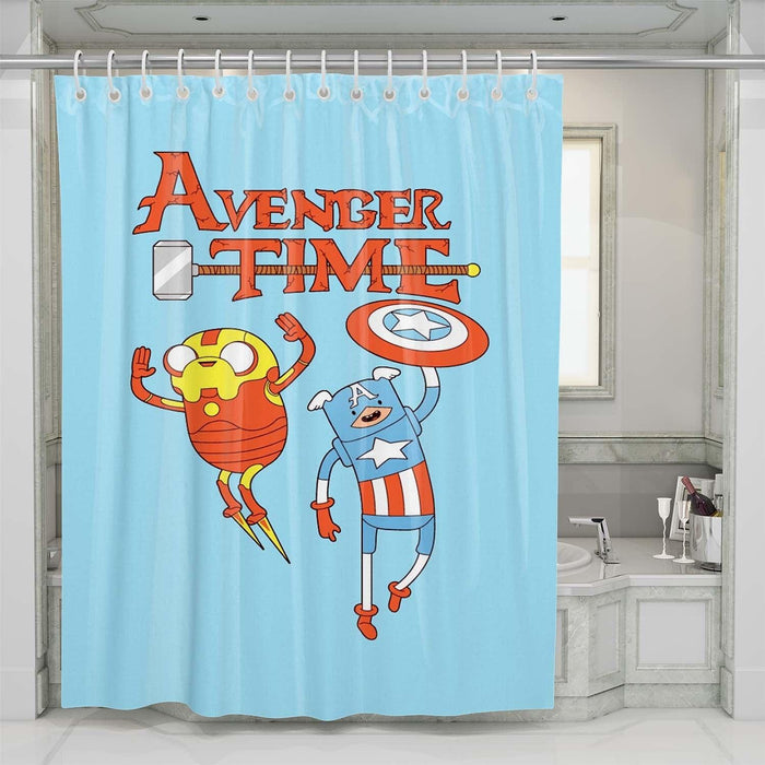 avenger time adventure time shower curtains