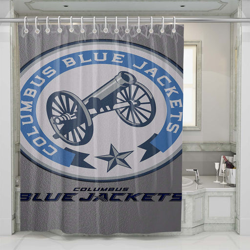 blue jackets shower curtains