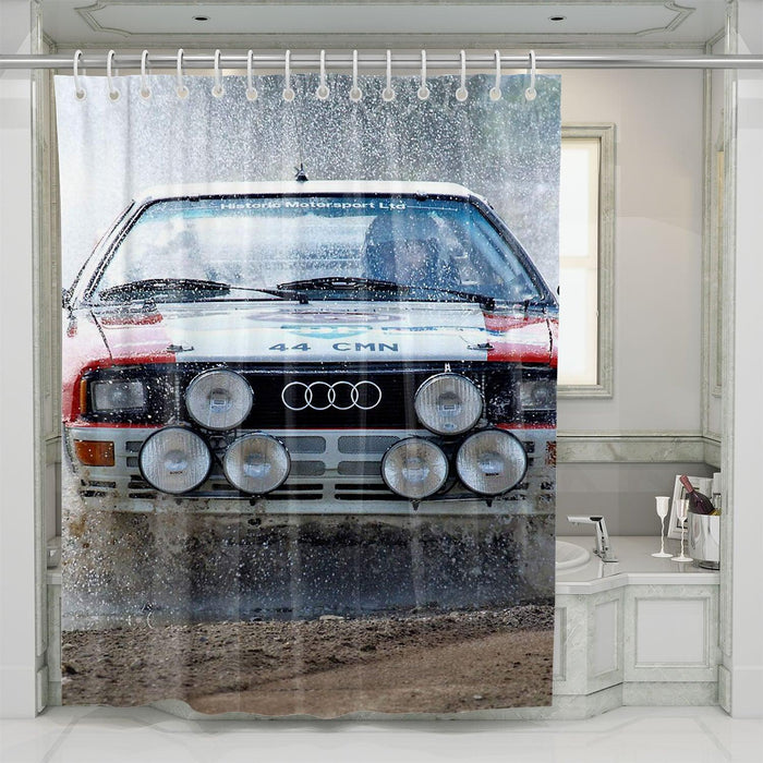 audi join the offroad car racing shower curtains