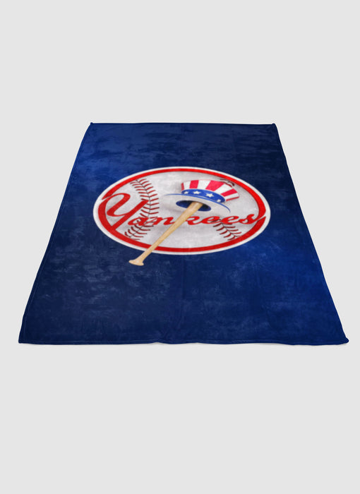 blue yankees soft fleece blanket