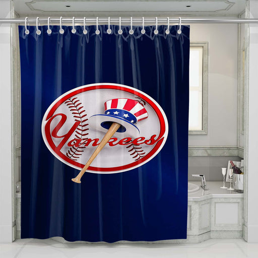 blue yankees shower curtains