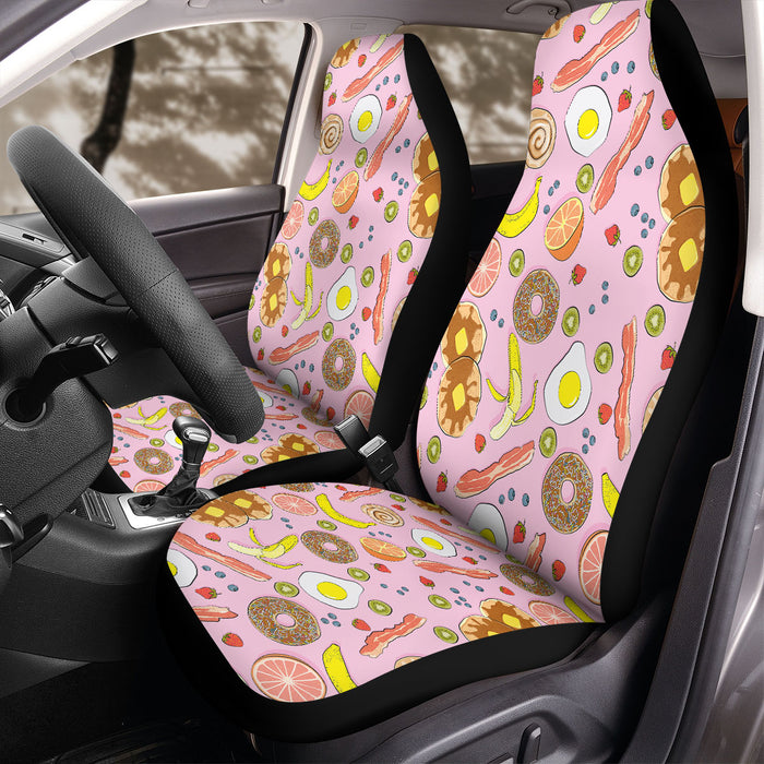 bacon meat donut and fruit pattern Car Seat Covers