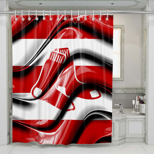 boston red sox flag waves shower curtains