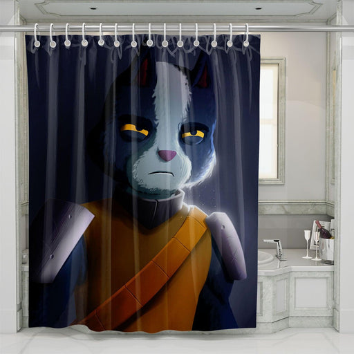 avocato cat final space shower curtains